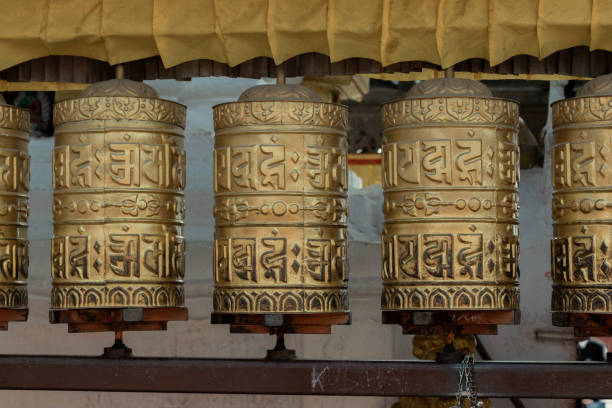 istock Prayer wheels is spinned by devotees to aid for meditation and accumulating wisdom 1337726173