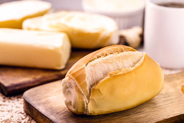 istock French bread, Brazilian bread served hot, with butter and coffee. Afternoon snack 1337726361