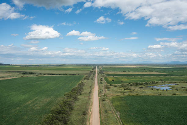 istock Country road among the fields. 1337731600