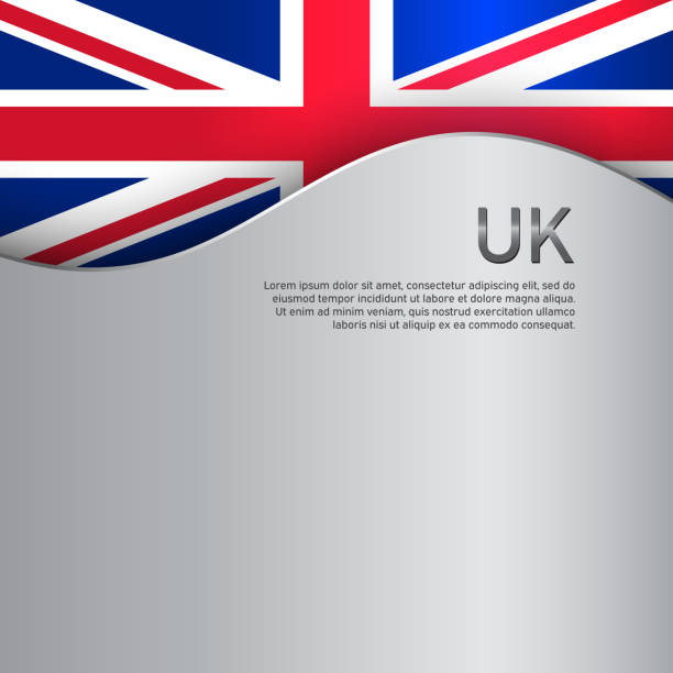 istock Great Britain flag on a metal background. UK flag pattern in cut paper style. National poster of the united kingdom. Great britain state patriotic cover, banner. Vector design 1337734831