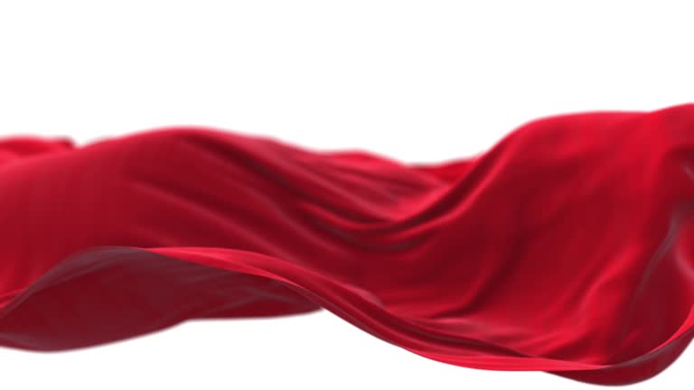 4k Red wavy silk fabric fluttering wind,seamless waving flag cloth background.