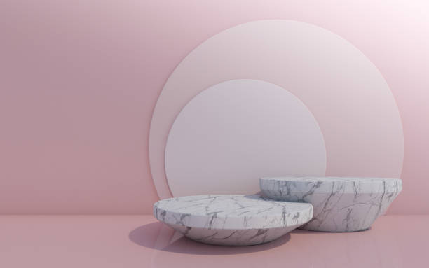 istock Cosmetic bottle podium on pink   background. 3d rendering. 1337745654