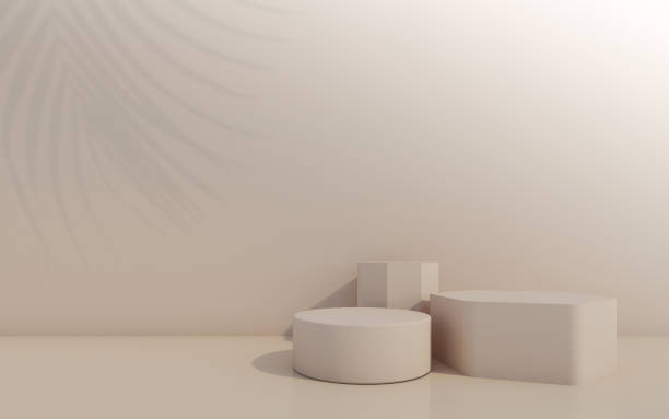 istock Cosmetic bottle podium  on brown  background. 3d rendering. 1337745664