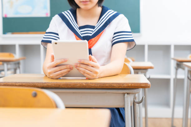 istock schoolgirl studying in the classroom,tablet computer,hands, 1337746681