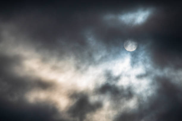 istock Dramatic cloudy sky background. Dark blue stormy cloudy sky. Natural photo background 1337747645