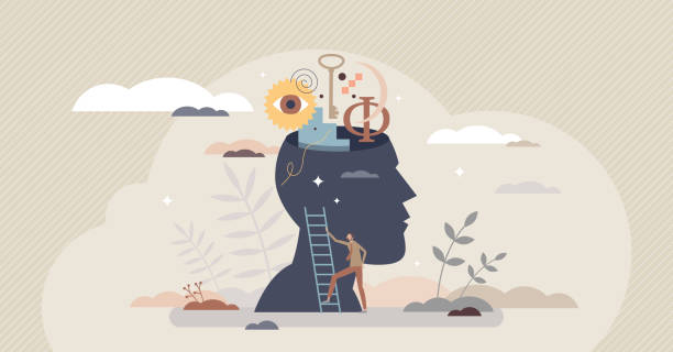 Philosophy study as learning about moral and ethics tiny person concept Philosophy study as learning about moral and ethics tiny person concept. Traditional historical ideology ideas research and education vector illustration. Knowledge and curiosity as explore open head. ancient civilization illustrations stock illustrations