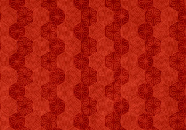istock Red background of Japanese paper 1337755824