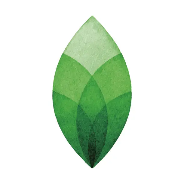 Vector illustration of Watercolor Green Leaf Logo