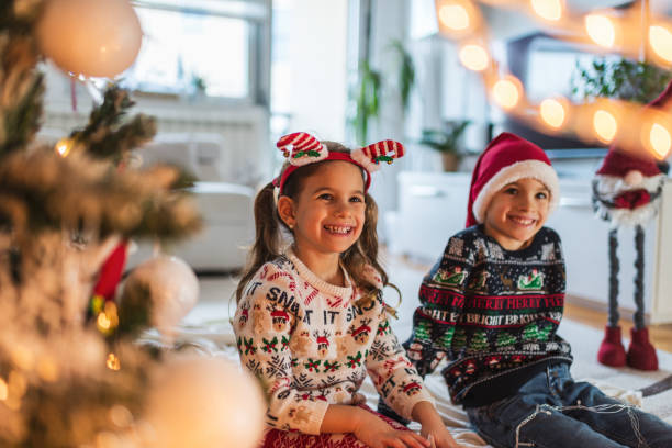 istock Happy children on Christmas Eve 1337761132