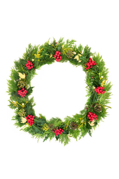 istock Christmas Wreath Composition with Natural Greenery 1337764640