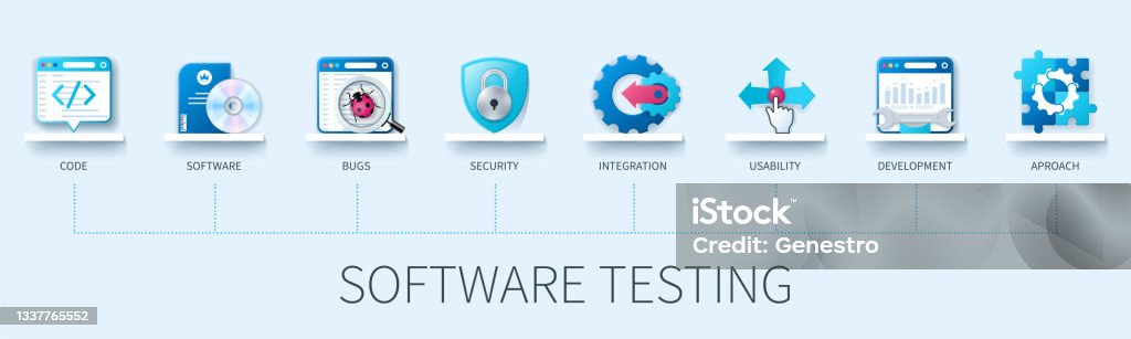 Software Testing Visualization Software Testing Infographic In 3d Style Stock Illustration - Download ...
