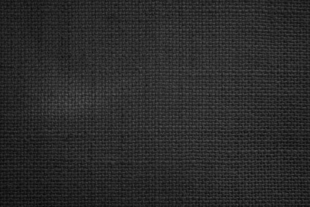 istock Jute hessian sackcloth canvas woven texture pattern background in light black color blank empty. 1337765635