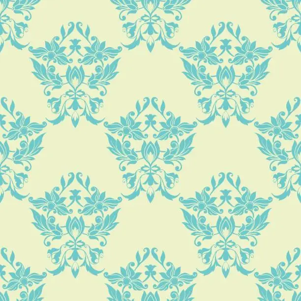 Vector illustration of Decorative damask vector seamless pattern design