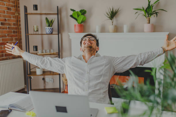 istock Young man working at home 1337771170