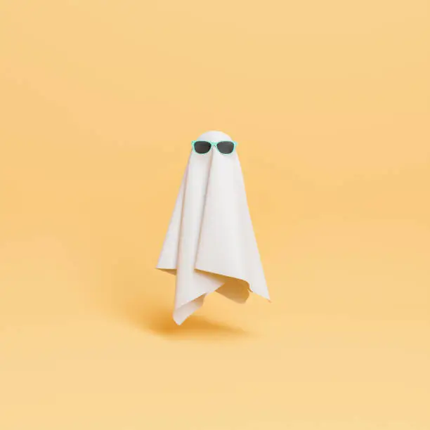 Photo of small cloth ghost with sunglasses