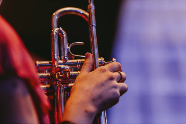 istock Close Up Hand Holding Trumpet 1337775748