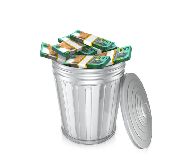 istock Australian Dollar money garbage trash 1337778253