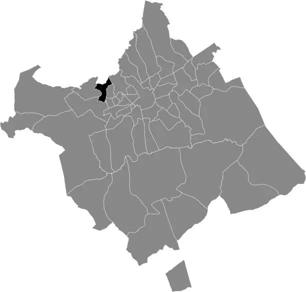 Vector illustration of Location map of the Javalí Viejo district of municipality of Murcia, Spain