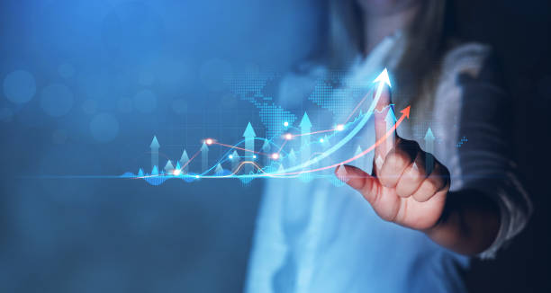 istock Hand draw growth business graph progress and financial analyzing. Business development to success, profit and growing plan 1337780885