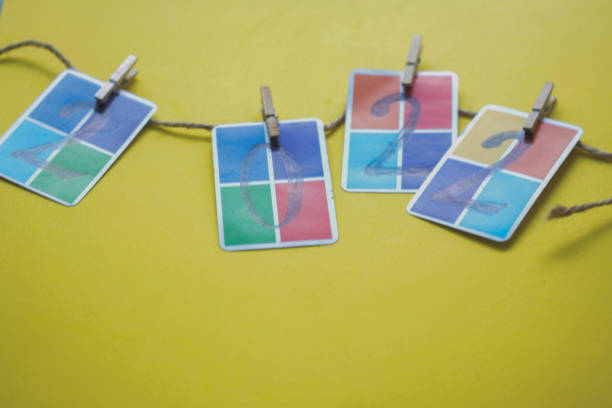 istock bright numbers 2022, two thousand twenty-second, new year, holiday. flat lay, top view 1337781499