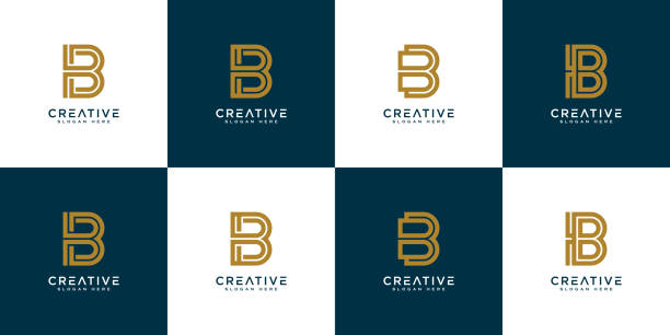 illustrations, cliparts, dessins animés et icônes de modèle de conception vectorielle abstraite initiale de lettre b - letter b