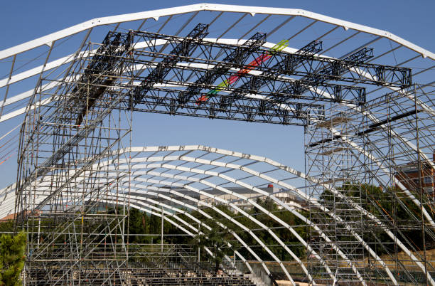 istock metal structure with bars and seats for events 1337784500
