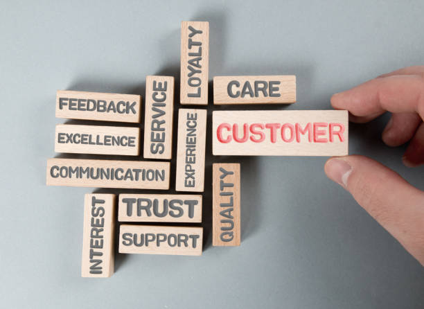 istock Wooden Blocks with Customer Concept 1337786507