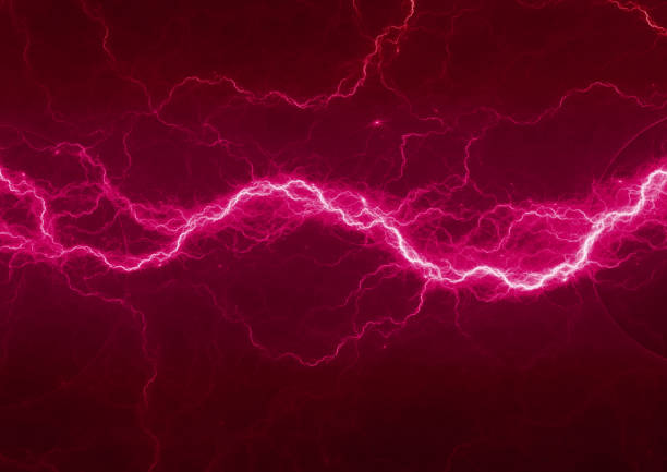 istock Purple lightning, neon plasma background 1337786792