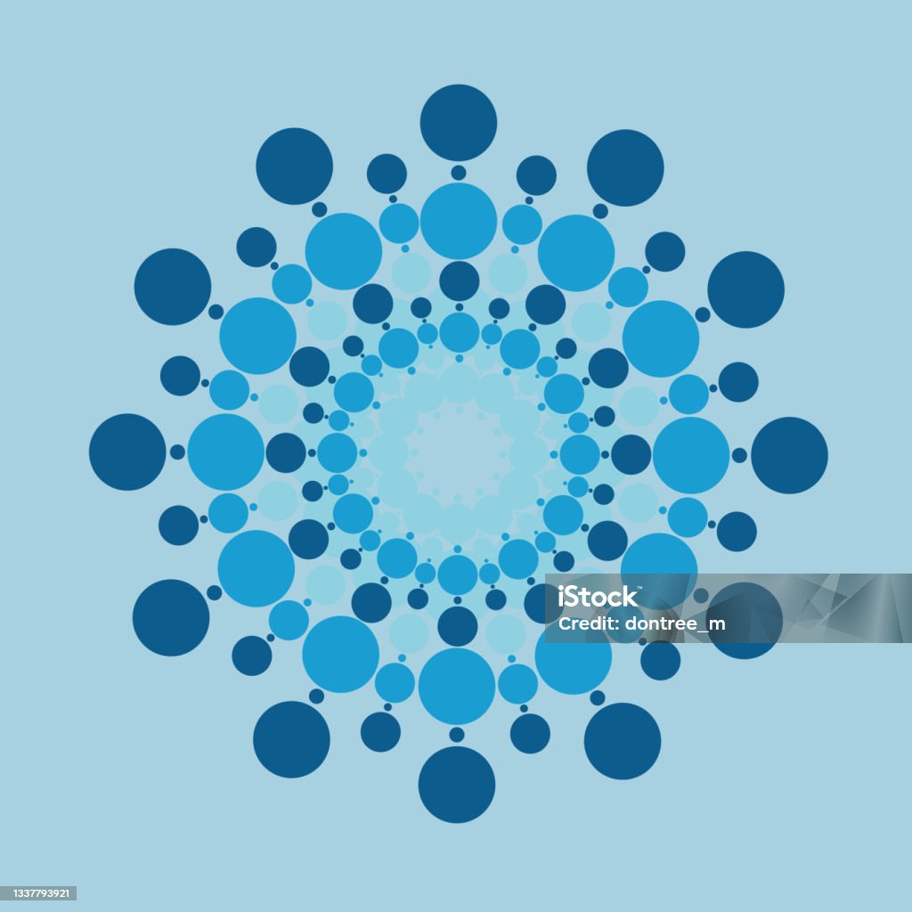 Rounded Blue Vector Pattern Vector Pattern With Blue Dotted Circular Background On A Blue ...