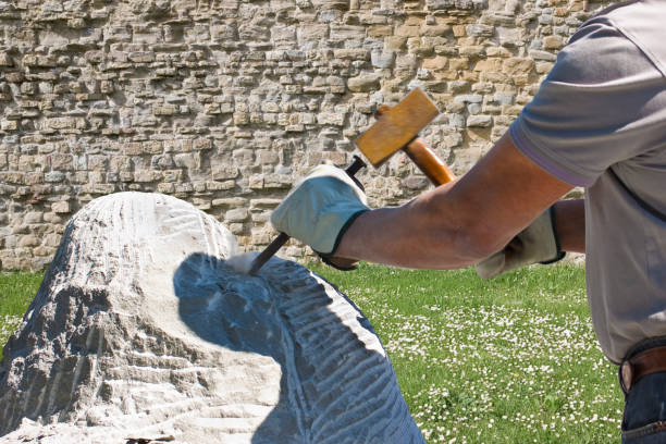 Christian Image Of Jesus' Praying Hands On A Gravestone