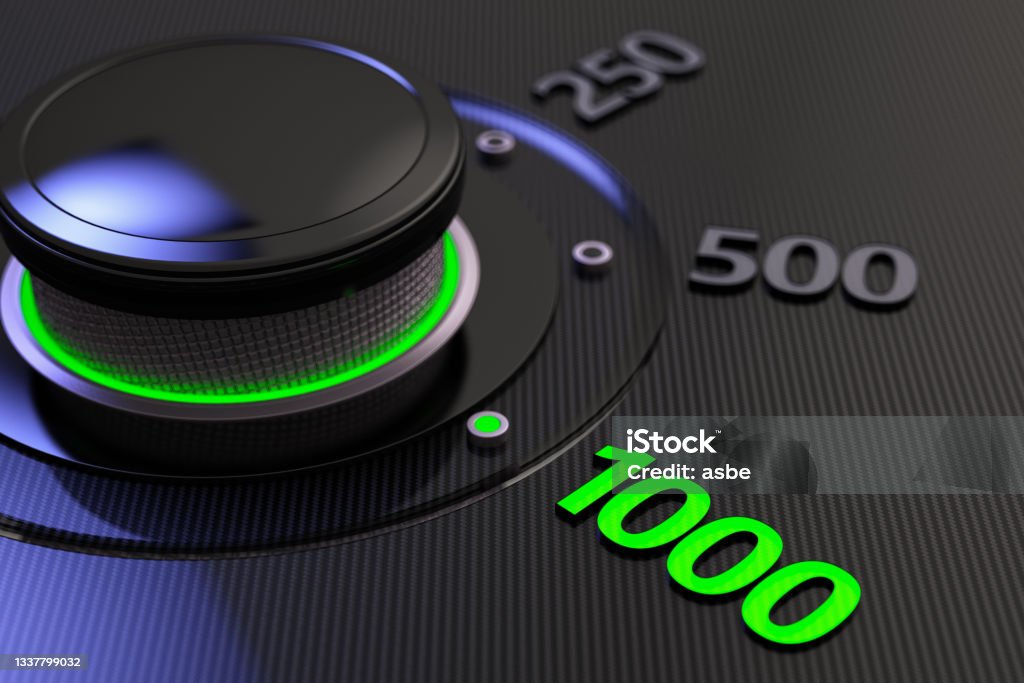 Switch Set to 1000 Switch Set to 1000 .3d Render Number 1000 Stock Photo