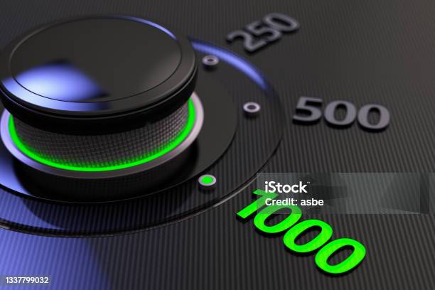 Switch Set To 1000 Stock Photo - Download Image Now - Number 1000, Evolution, Internet