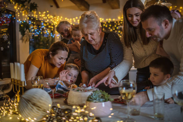 istock Family having Christmas dinner 1337801236