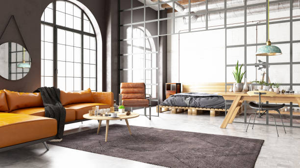 istock Cozy Living Room and Bed Room Design 1337804624
