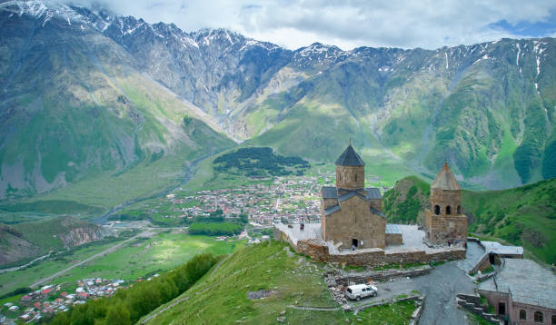 istock Temple on the background of mountains 1337804844