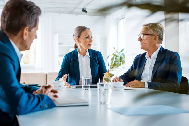 Senior business people during meeting