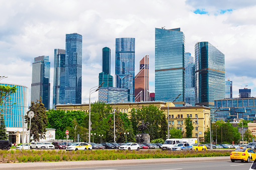 Moscow, Russia - May 24, 2021: View of the Moscow International Business Center \