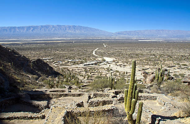 The Sacred City of Quilmes or ruins of Quilmes - is located in the Calchaqui valley, province of Tucuman, Argentina. In the remains of the citadel you can see stone houses, ancient rock walls and also cacti. The Quilmes were an indigenous population that lived in the 800s AD