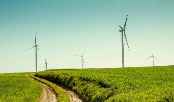 istock Wind turbines farm, renewable energy 1337818996
