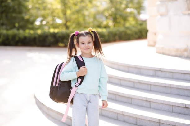 istock Schoolchild girl back to school 1337824884