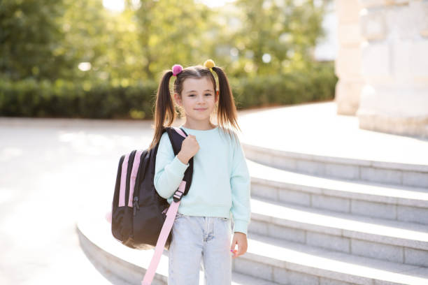 istock Schoolchild girl back to school 1337825630