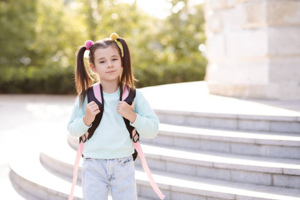 istock Schoolchild girl back to school 1337825662