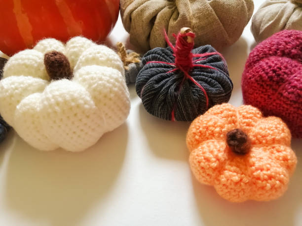 istock Handmade pumpkins for home decoration 1337832962