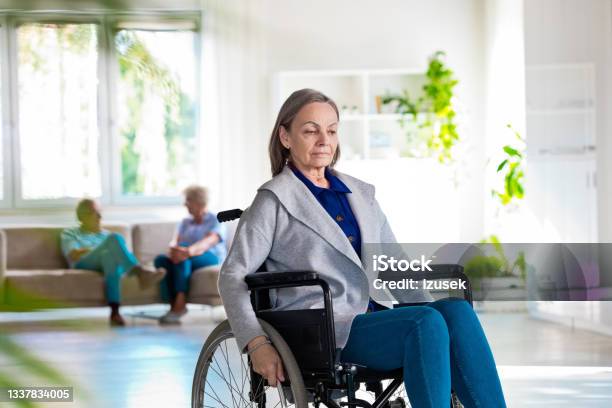 Elderly Lady In Wheelchair Stock Photo - Download Image Now - 70-79 Years, Adult, Aging Process
