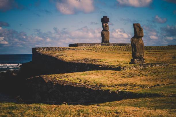istock Moai stone sculptures on Easter island, Chile. 1337837387
