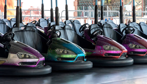 istock Bumper cars in amusement park 1337837437