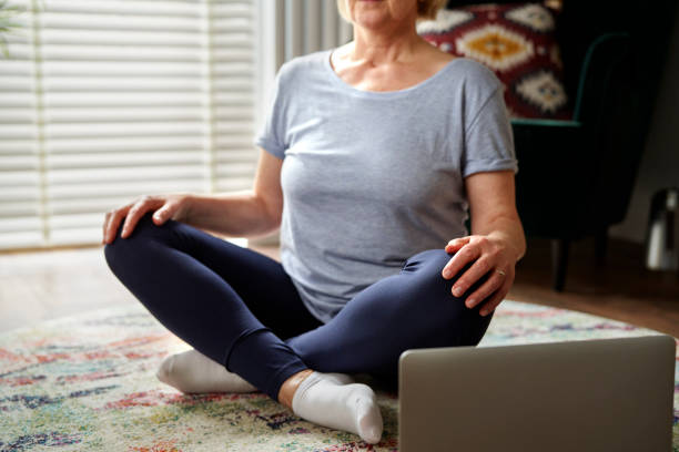 istock Unrecognizable active senior woman at home 1337837581