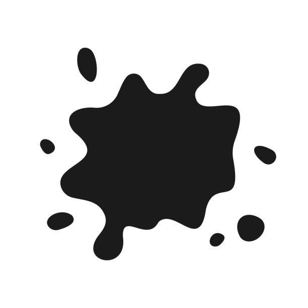 Vector ink splat icon. Paint splash monochrome flat symbol isolated. Spot sign, logo illustration. vector art illustration