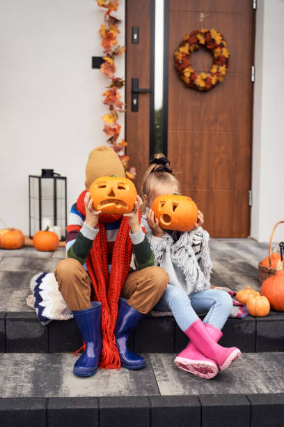 istock Siblings are ready to start Halloween 1337841704