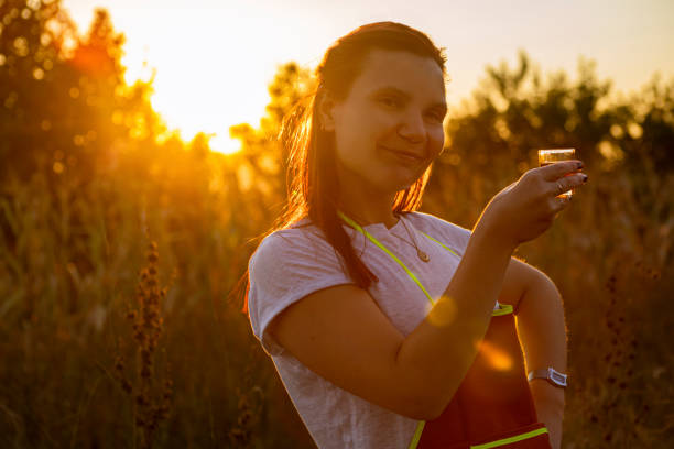 istock Female farmer with homemade drink 1337842014